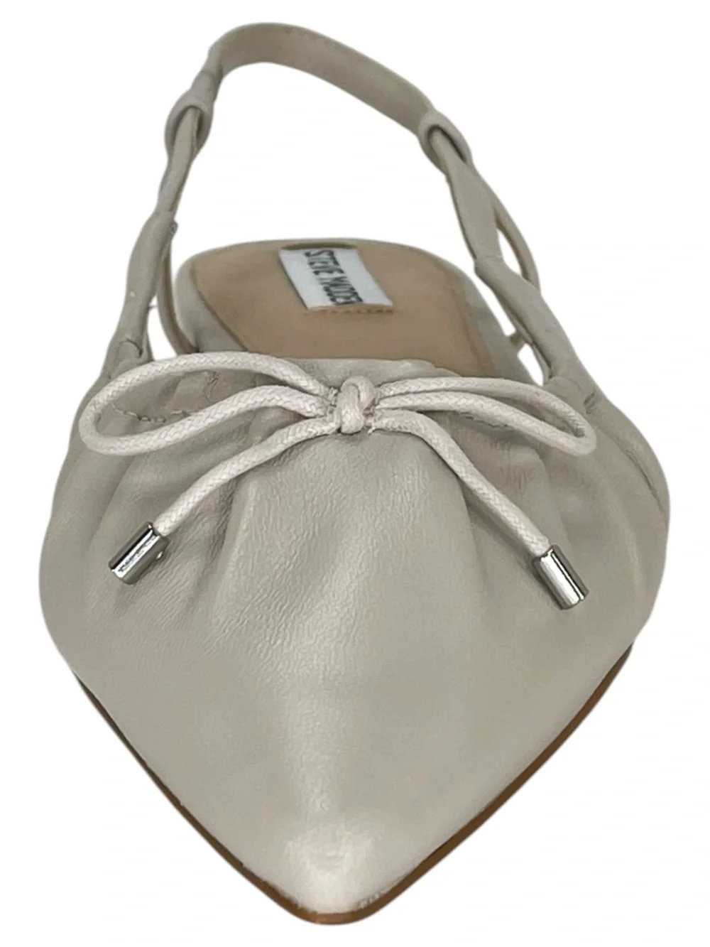 Steve Madden Laylah Cream Leather Slingback Womens Flats Size 11M